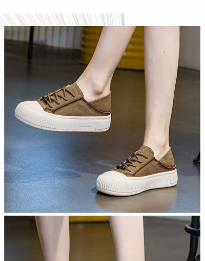 Female Cowhide Platform Soft Bottom Casual Shoes eprolo