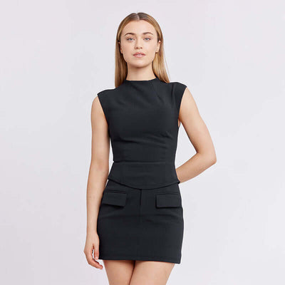 Women's Fashion Bag Cover Top Mid-length Dress Set eprolo