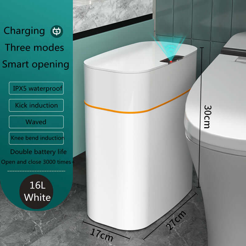 Smart Trash Can With Lid For Bedroom And Living Room Kitchen Storage Box Trash Can Induction Small Car Box Automatic Smart Dustbin Smart Trash Bin eprolo