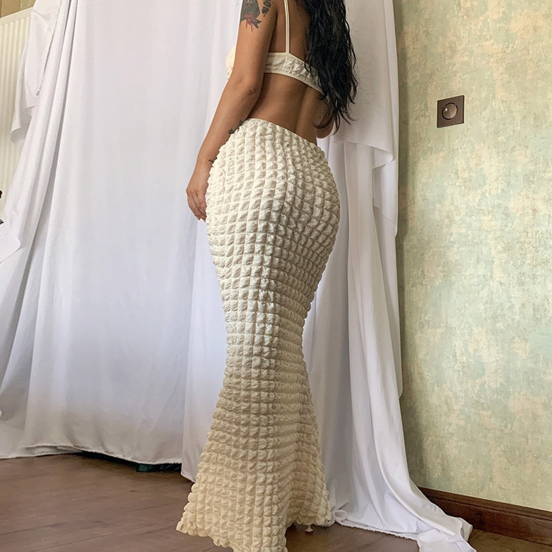 Sexy Suspenders Hollow Pure Desire Slim Fit Elegant Long Dress eprolo