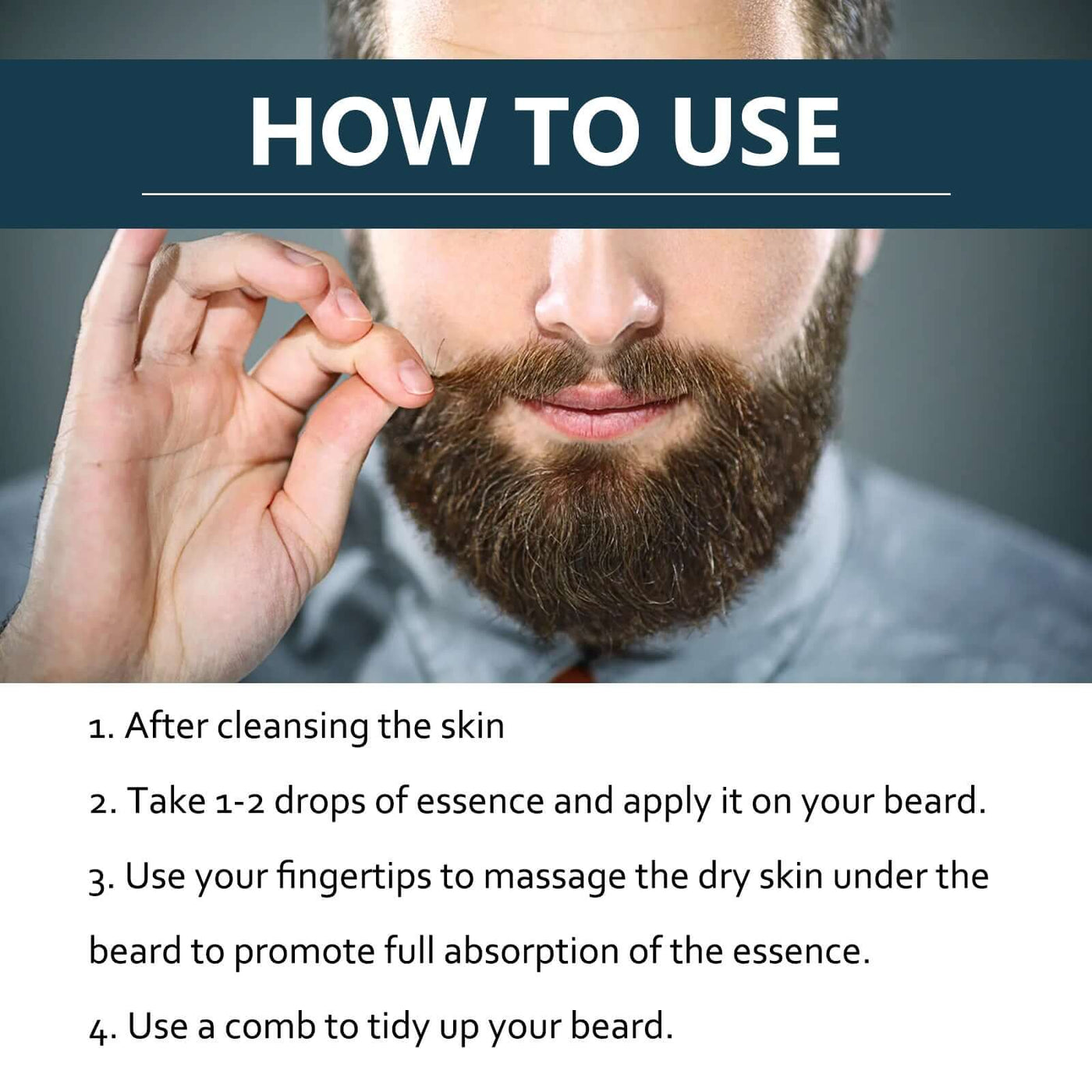 Beard Fuller & Strengthen Serum, Soft And Bright Men's Beard Strong Root Nourishing And Bushy Care Essence eprolo