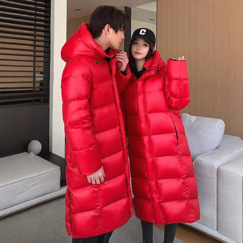 Goose Down Black Gold Down Jacket Thickened Long Section Over The Knee Astrazona
