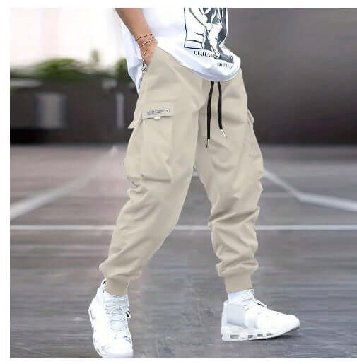 Multi-pocket Cargo Pants Men's Casual Hip-Hop Drawstring Trousers Outdoor Streetwear Sports Pant eprolo