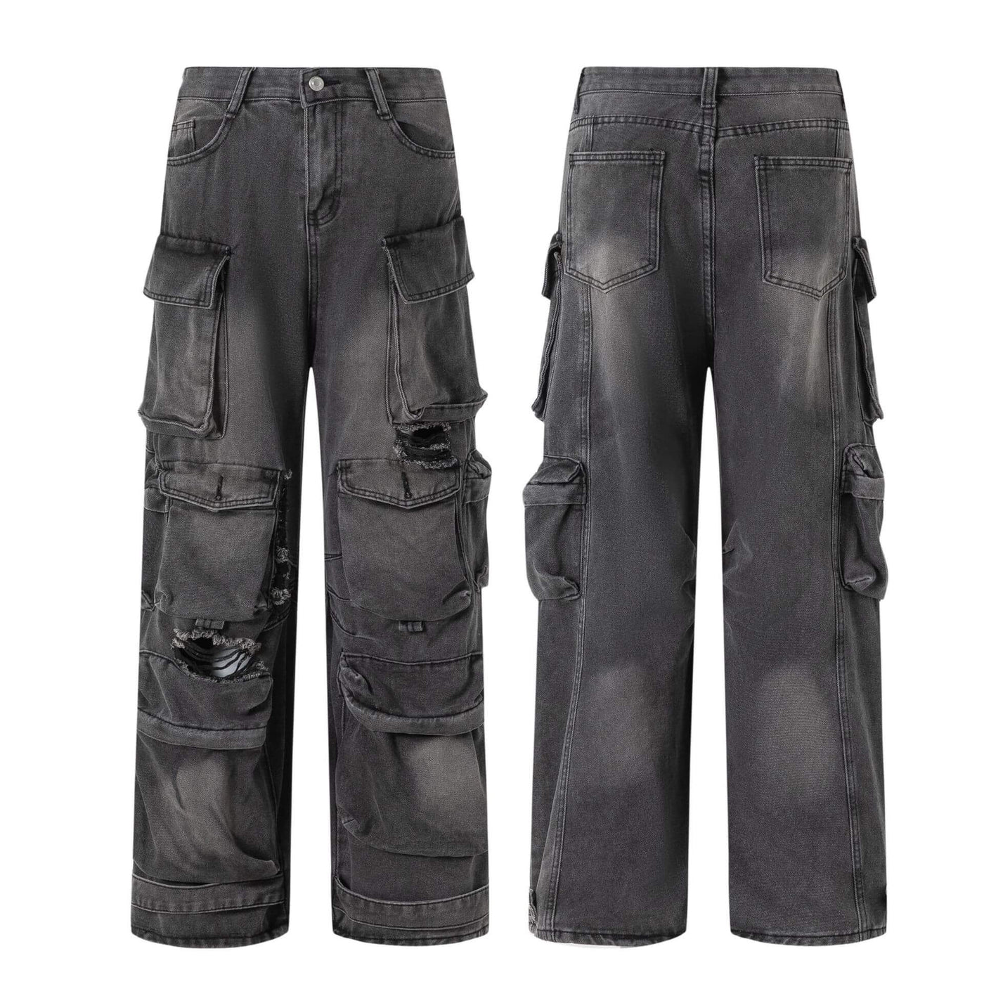 Women's New Cargo Pocket Denim Trousers Dropshipman