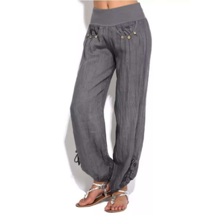 New Loose Button Decorations Casual Wide-leg Trousers Women eprolo