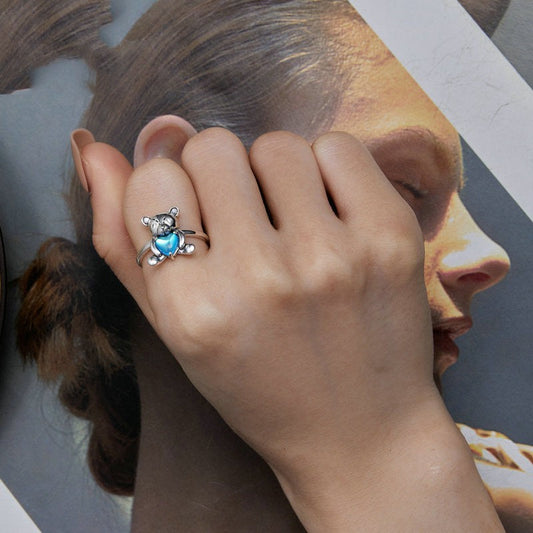 Cute 925 Silver Bear Ring eprolo