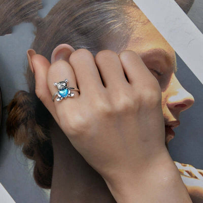 Cute 925 Silver Bear Ring eprolo