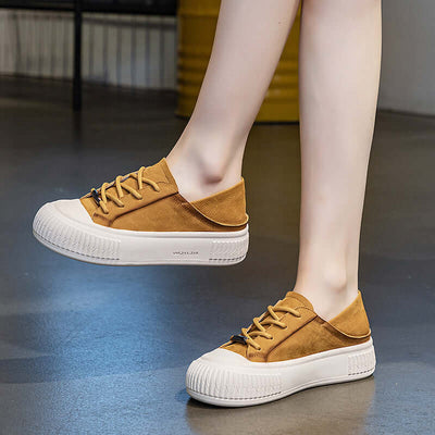 Female Cowhide Platform Soft Bottom Casual Shoes eprolo