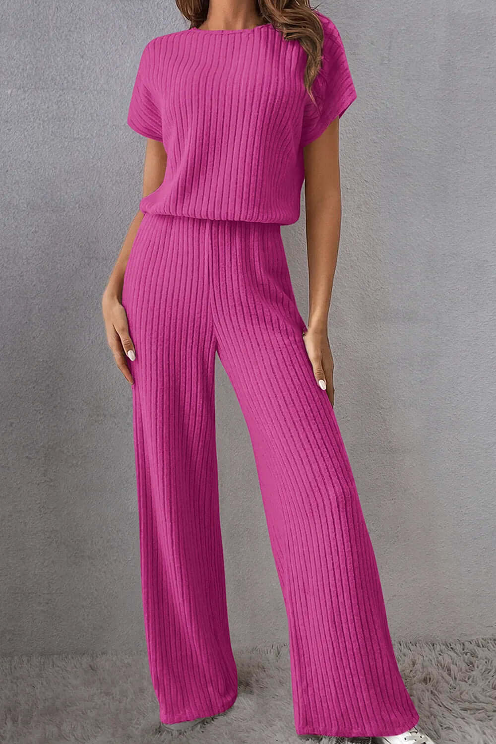 Round Neck Short Sleeve Jumpsuit eprolo
