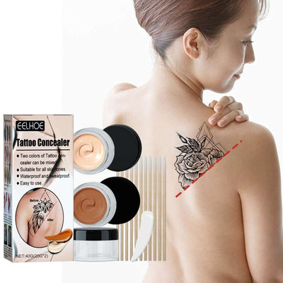 EELHOE Tattoo concealer waterproof brightening cover tattoo scar birthmark scar invisible two-color concealer eprolo