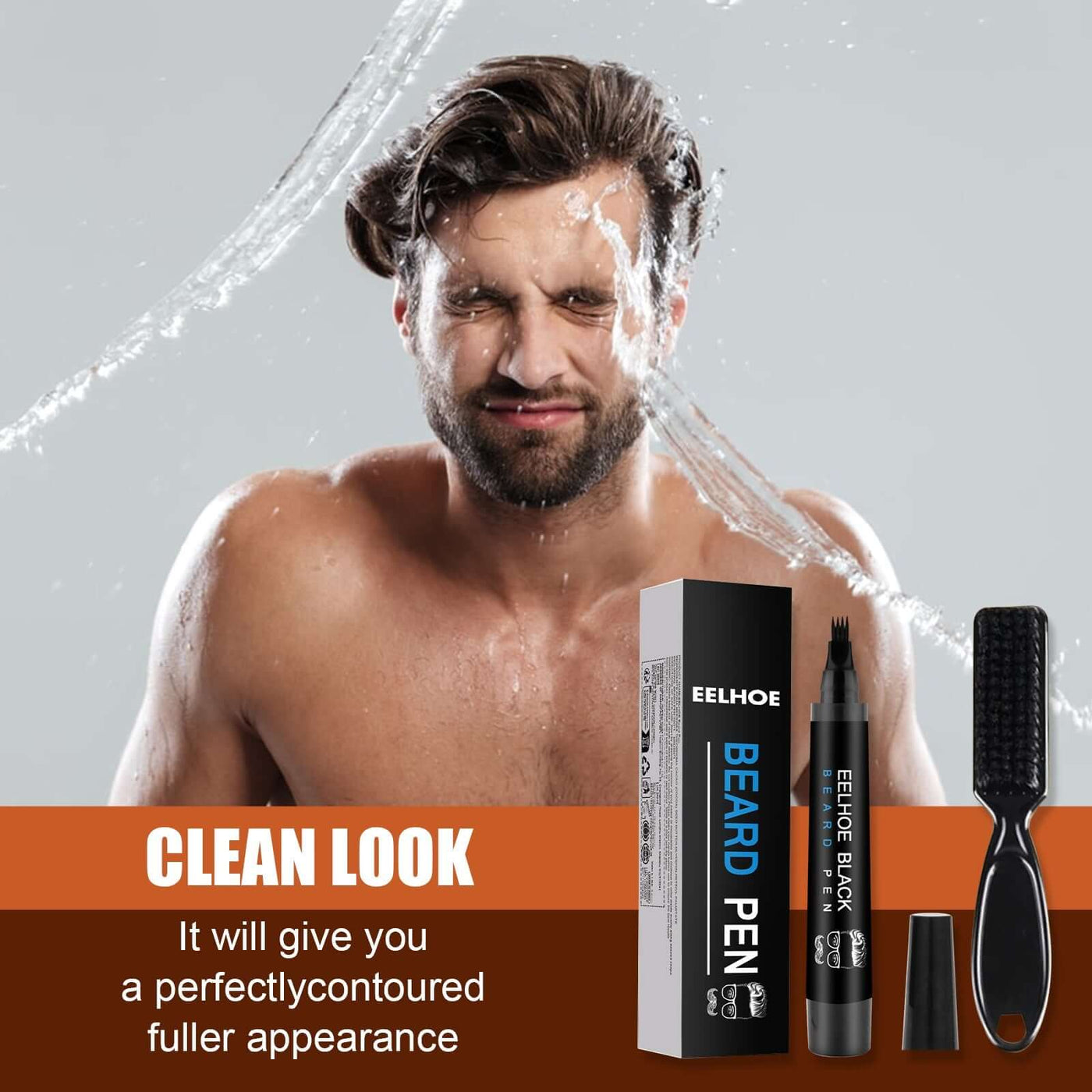 Foreign Trade Cross-Border Beard Filler Pen Kit, Waterproof, Sweat Resistant, Makeup Free Beard Pen Beard Pen eprolo