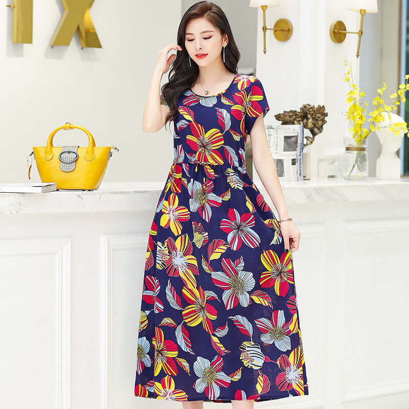 Women's Fashion Casual Cotton Linen Mid-length Dresses eprolo