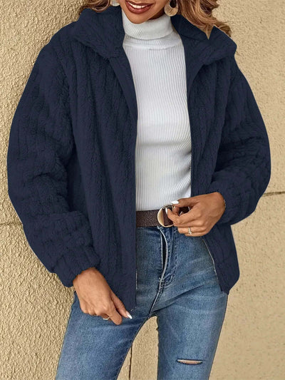Plush Zip Up Long Sleeve Jacket eprolo