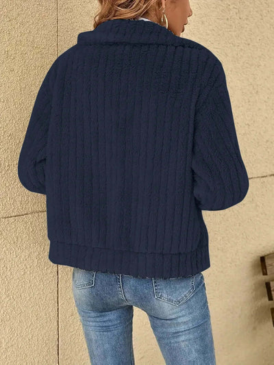 Plush Zip Up Long Sleeve Jacket eprolo