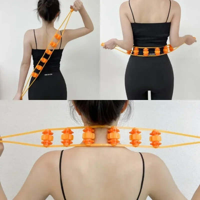 Hand-held Back Shoulder Neck Muscle Massager,Fitness Physiotherapy Massage Roller,Bead Pull-Back Roller Legs Back Waist Massage eprolo