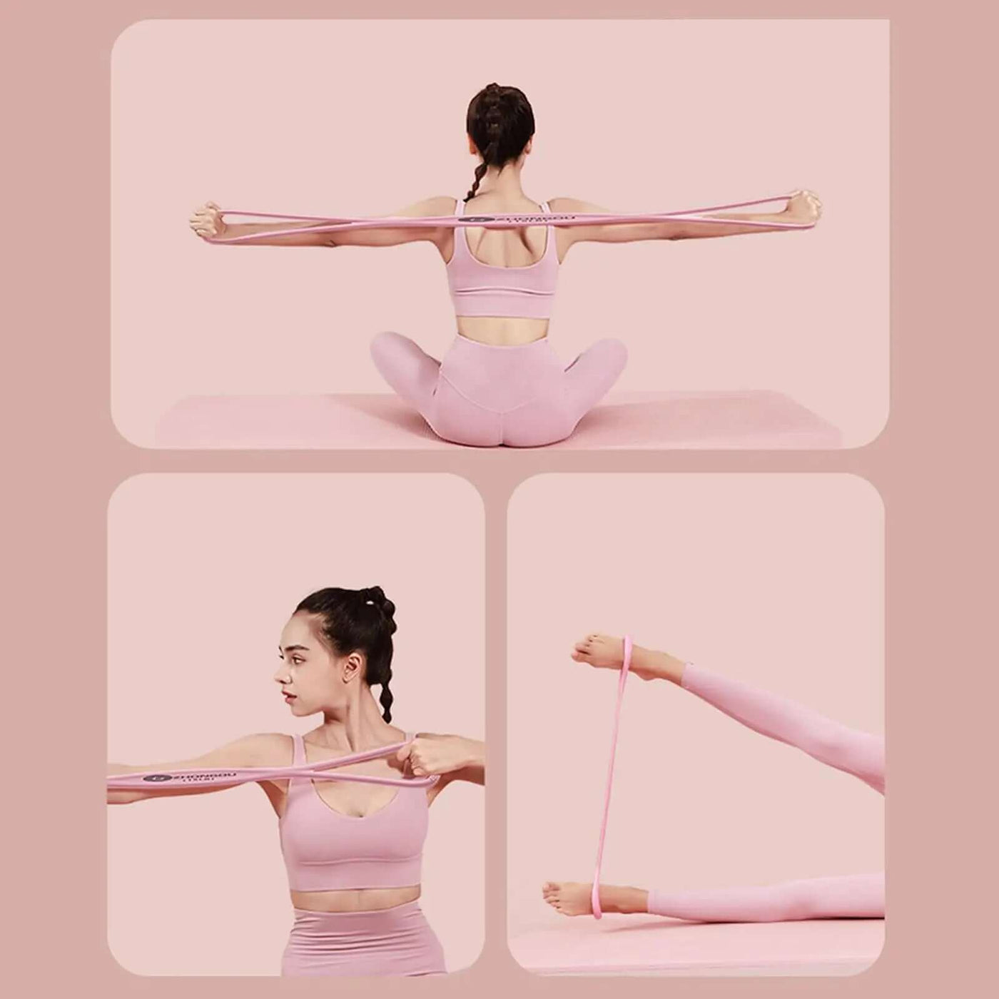 Yoga Gym Fitness 8 Shaped Resistance Band for Muscle Ligament Stretch Building Excersing Trainer Physical Stretching Exercises eprolo