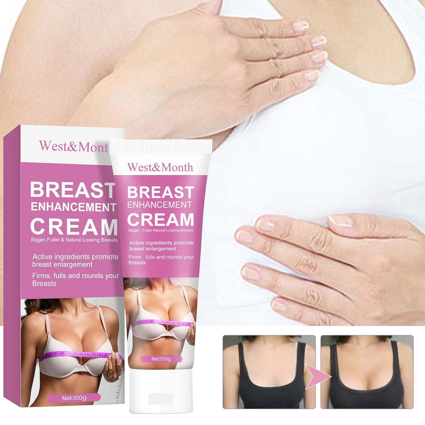 Breast Enhancement Cream, Firming Plumping And Lifting Breast Massage Cream eprolo