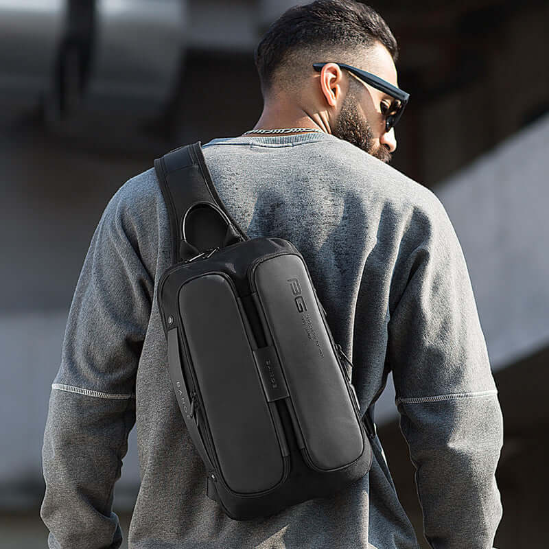 BANGE New Fashion Trend Leisure Outdoor Technology USB Cool Shoulder Bag Chest Bag for Men eprolo