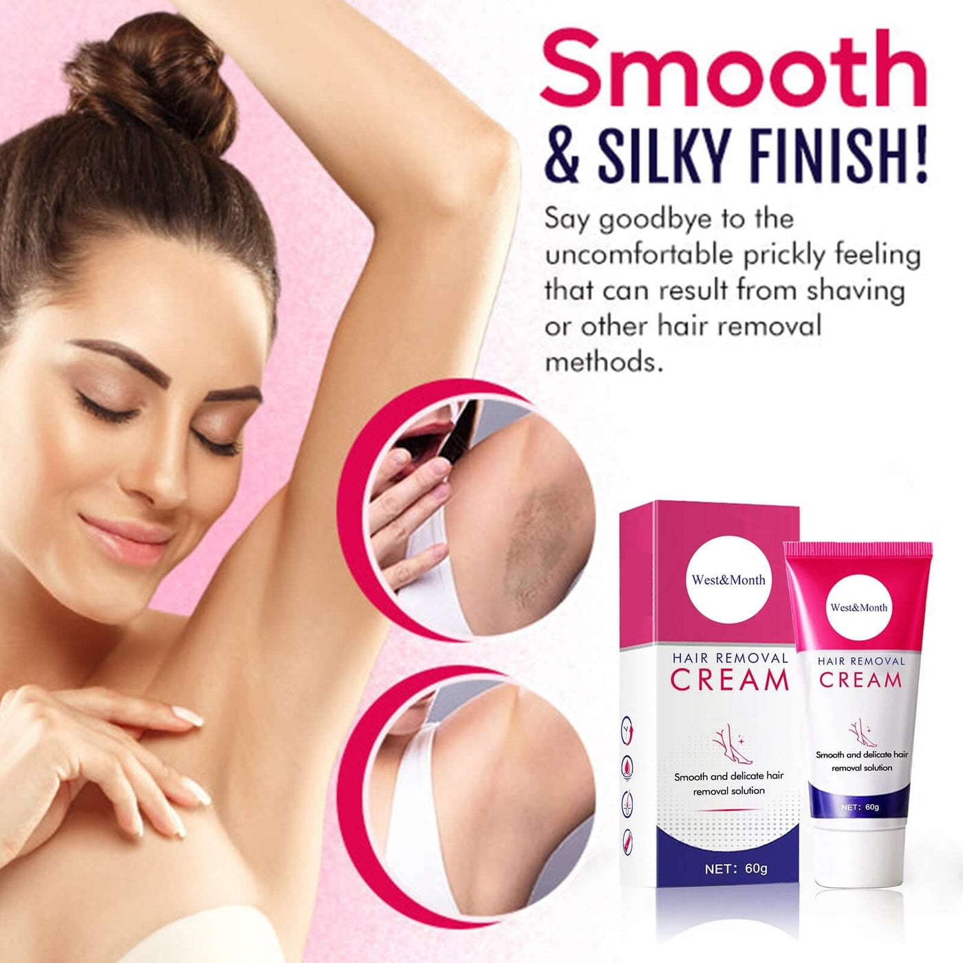 Hair Removal Cream, Gentle Cleansing Tender Hair Removal Cream eprolo