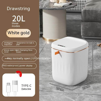 Smart Trash Can With Lid For Bedroom And Living Room Kitchen Storage Box Trash Can Induction Small Car Box Automatic Smart Dustbin Smart Trash Bin eprolo
