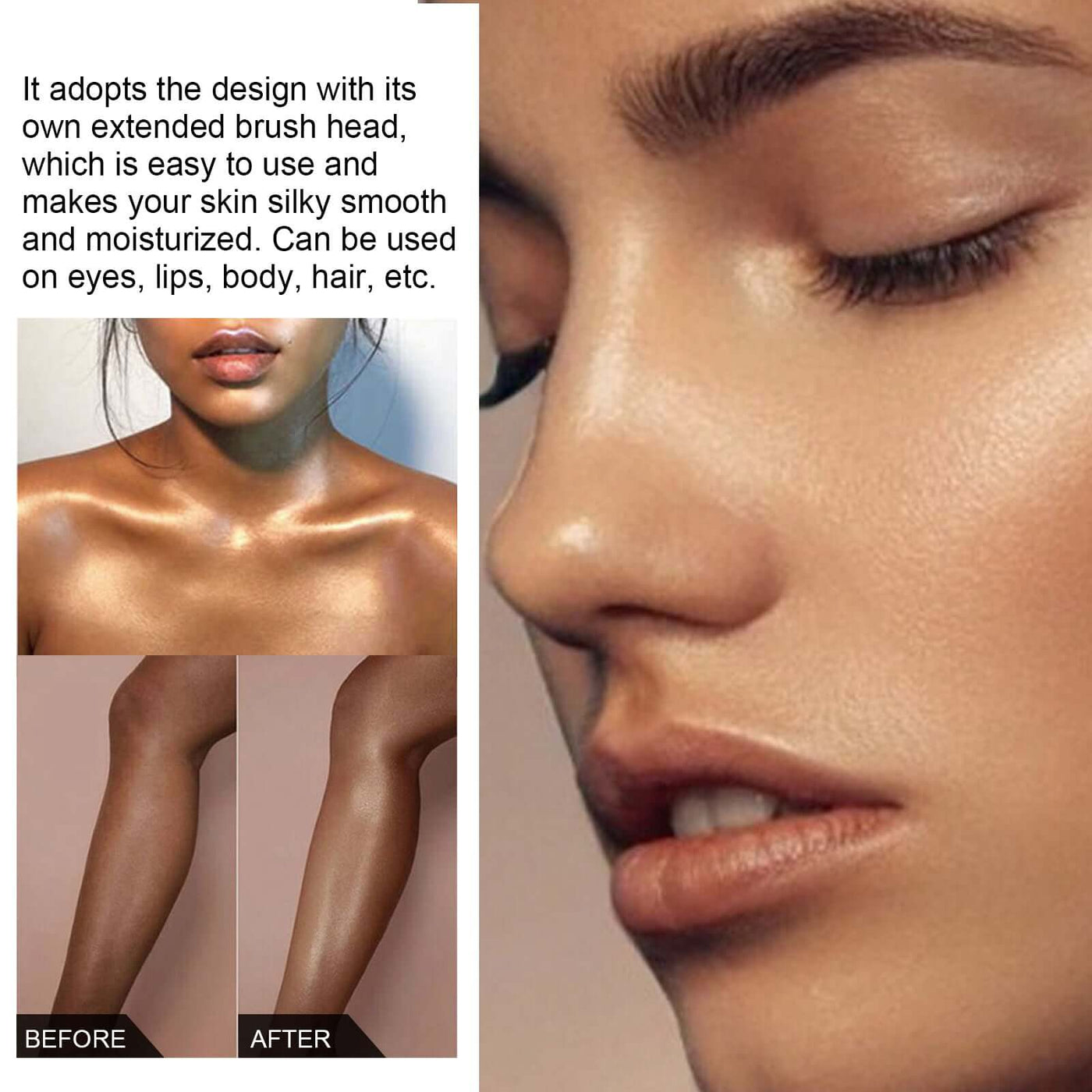 Highlighter Pat Powder, Light Highlighter Natural 3D Contoring Powder eprolo