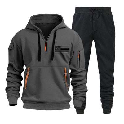 Autumn And Winter Sweater Hoodie Zipper Multi-pocket Pullover Sports Casual Suit eprolo