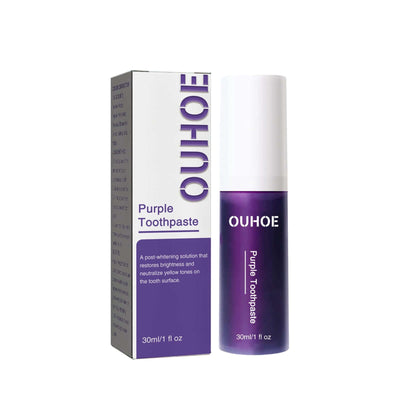 Purple Whitening Toothpaste, Clean Stains Gums Care Breath Fresh White Toothpaste eprolo