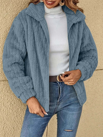Plush Zip Up Long Sleeve Jacket eprolo