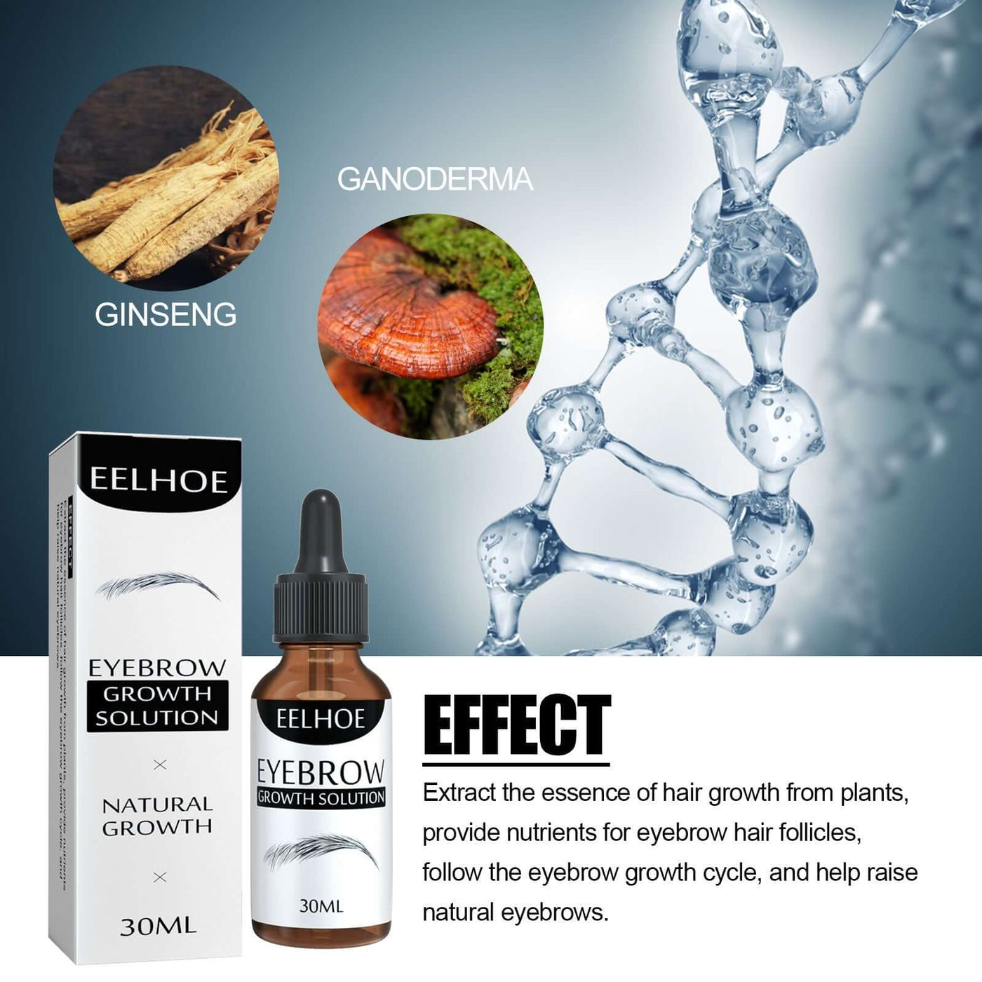 Eyebrow Liquid Dark Thick Natural Oil Eyebrow Repair Mild Moisturizing Treatment eprolo