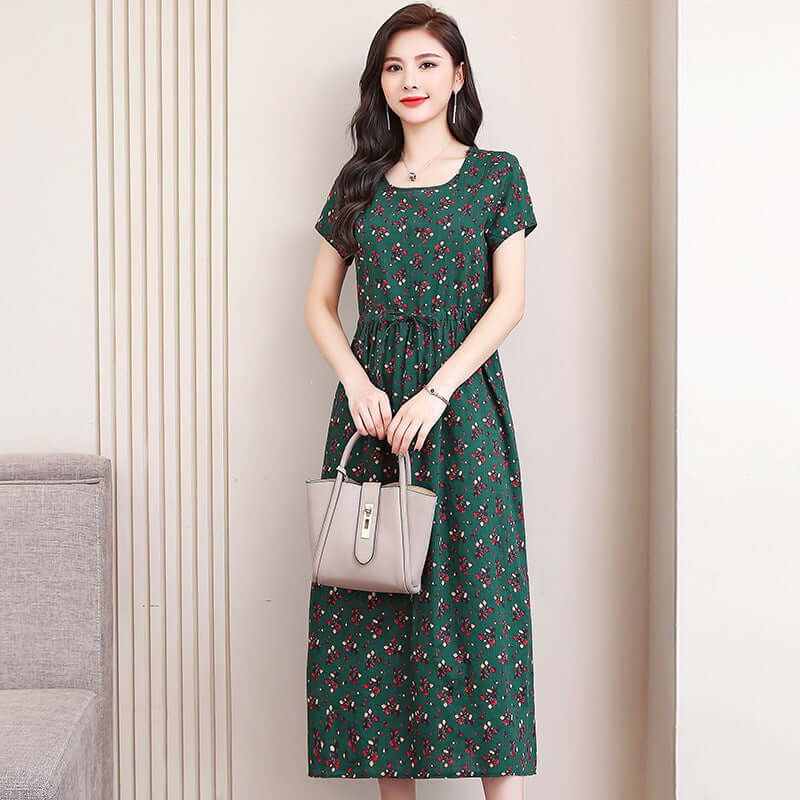 Women's Fashion Casual Cotton Linen Mid-length Dresses eprolo