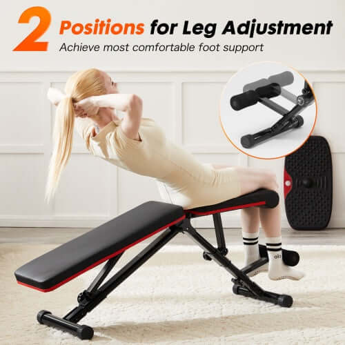 Adjustable foldable workout bench for home gym strength training