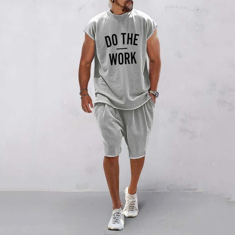 European And American Letters 3D Printing Suit Men's Round Neck eprolo