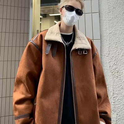Lamb Wool Stand Collar Cotton Coat Workwear Jacket For Men eprolo