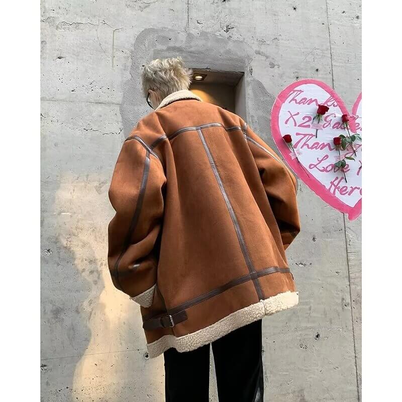 Lamb Wool Stand Collar Cotton Coat Workwear Jacket For Men eprolo