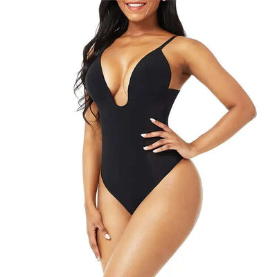 Slimming backless body-shaping corset with T-back design