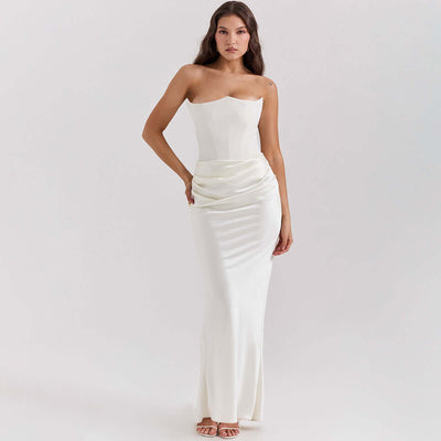 Slim Tube Top Long Dress Sexy Fashion Bandeau Backless Party Evening Dresses For Women Clothing eprolo