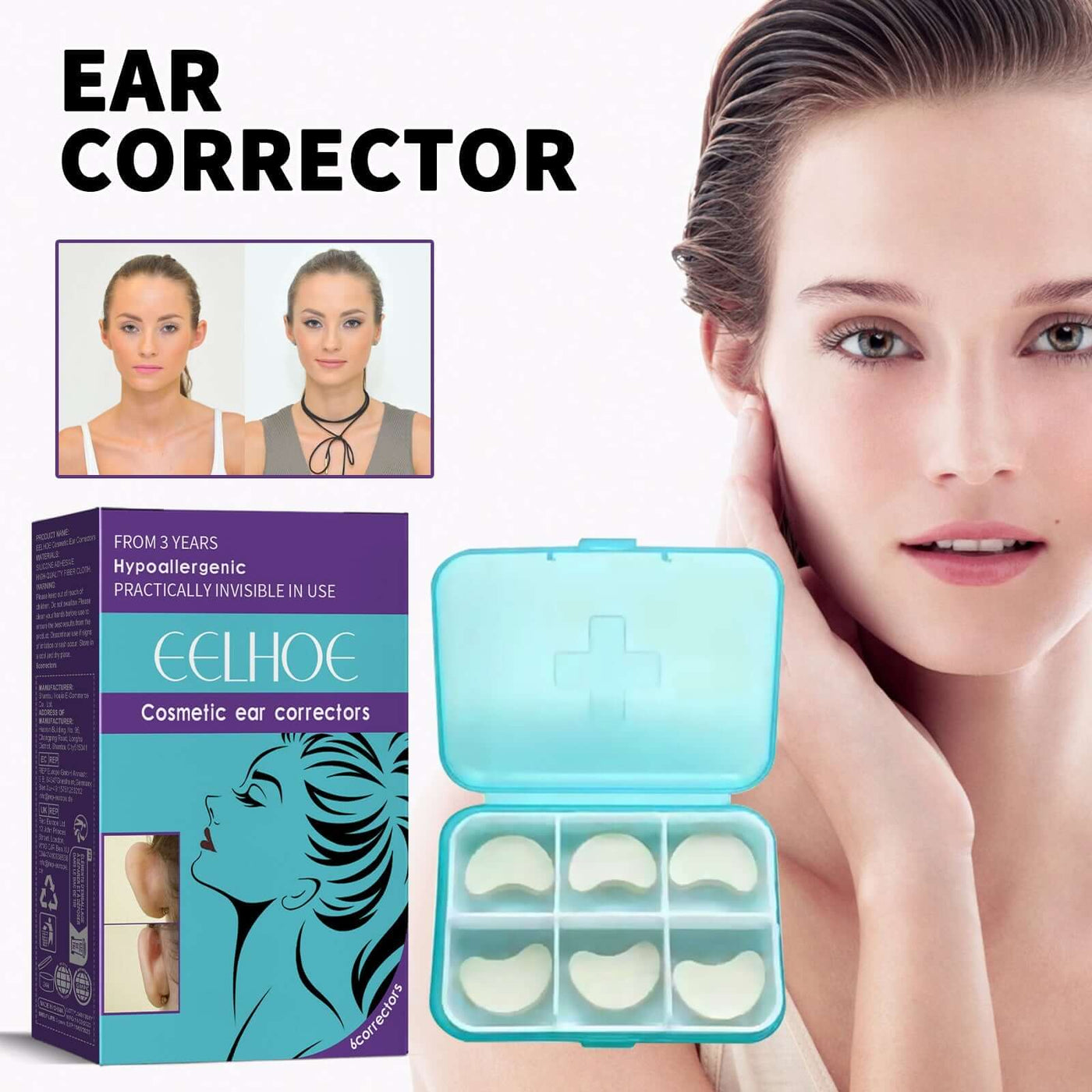 Cosmetic Ear Correctors, Ear Display Small Support Corrects Flapper Ear Pinna Shape Waterproof Ear Stickers eprolo