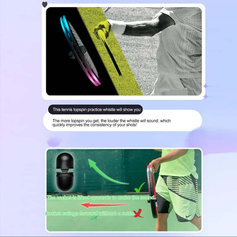 Portable Tennis Topspin Whistle Hitting Trainer - Ideal for Beginners' Swing Aid eprolo