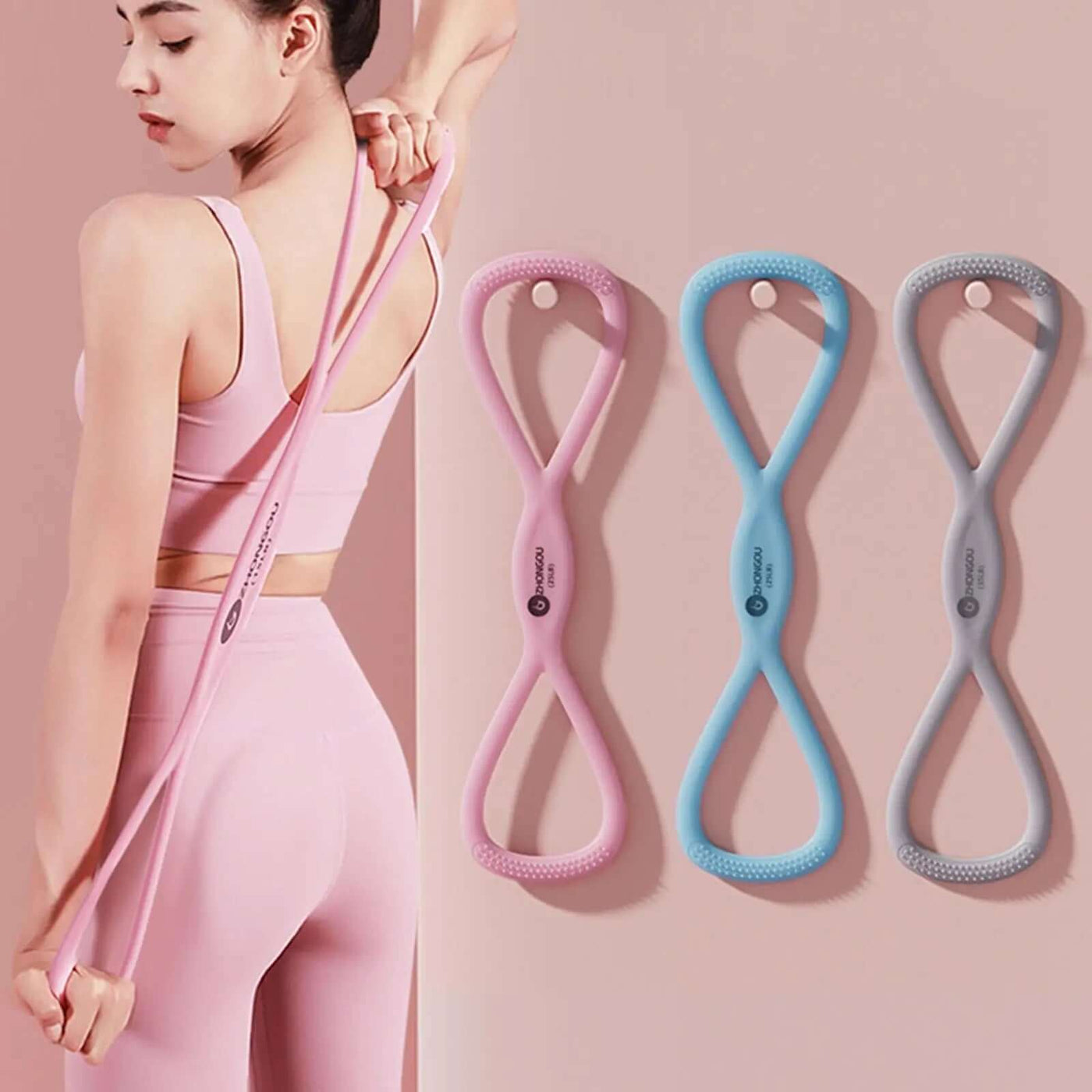 Yoga Gym Fitness 8 Shaped Resistance Band for Muscle Ligament Stretch Building Excersing Trainer Physical Stretching Exercises eprolo