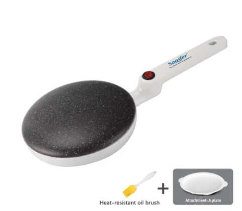 Breakfast Crepe Maker Spherical Non-stick Baking Pan, One Stick, Two Flips eprolo