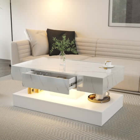 6.93IN High LED Coffee Table,Modern Coffee Table For Living Room,Living Room Tables,Large Living Room Furniture,LED Lights eprolo