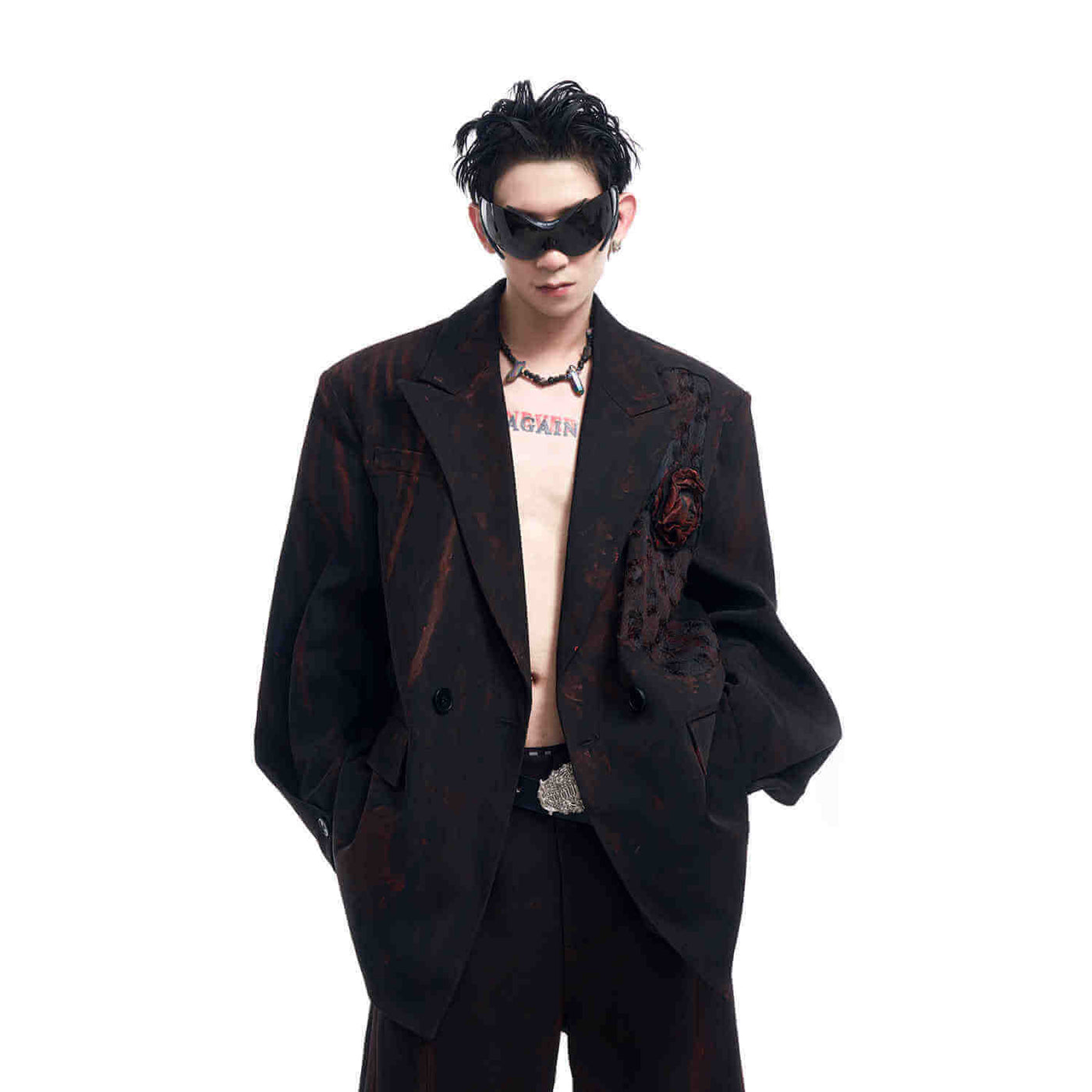 Handmade Doodle Jacket Men's Autumn And Winter Night Show High-grade Suit eprolo