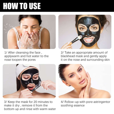 Blackhead Removal Mask, Peel Off Remove Blackhead Activated Carbon Cleansing Face Mask eprolo