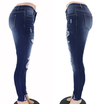 Women's Ripped Jeans Slim Fit Skinny Dropshipman