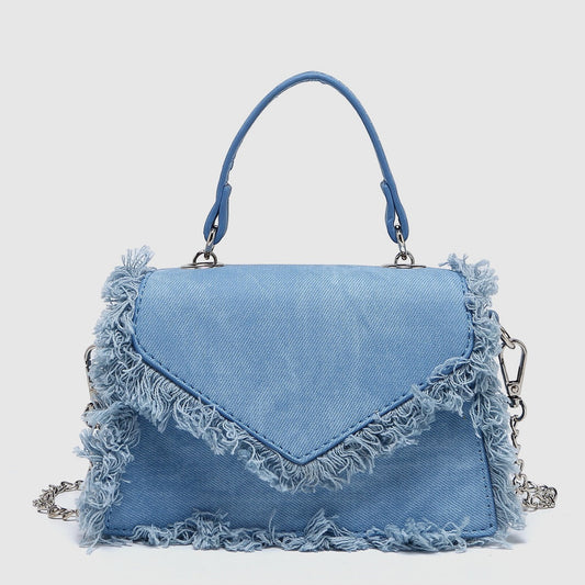 Retro Tassel Bag Denim Blue Mini Crossbody Bag eprolo