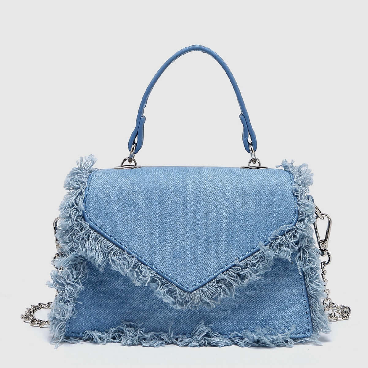 Retro Tassel Bag Denim Blue Mini Crossbody Bag eprolo