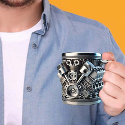 3D Engines - designed Stainless Steel Mug. Ideal for coffee/beer, a fun home & office drinking accessory. eprolo