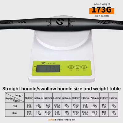 TOSEEK Carbon Fiber MTB Handlebar, 31.8mm, One-piece, Swallow-shaped - Ideal for Mountain Bikes eprolo