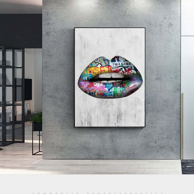 Abstract graffiti lip wall painting eprolo