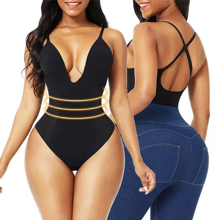 Slimming backless body-shaping corset with T-back design